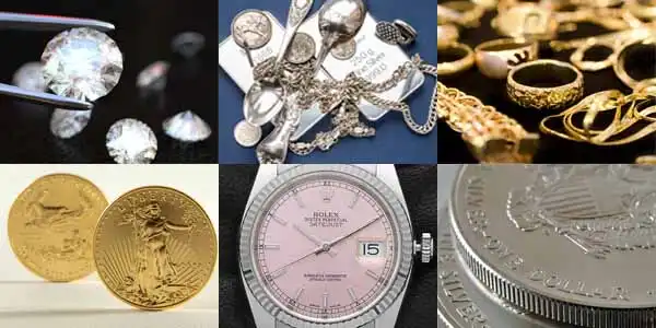 We buy jewelry, watches, coins, diamonds, and scrap.